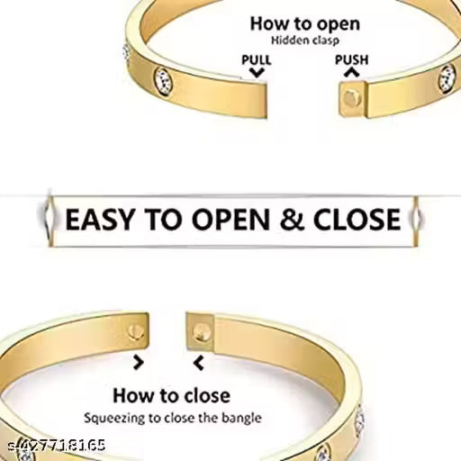 High Quality Stainless Steel Cubic Zirconia Crystal Stone Gold Bracelet For Wome