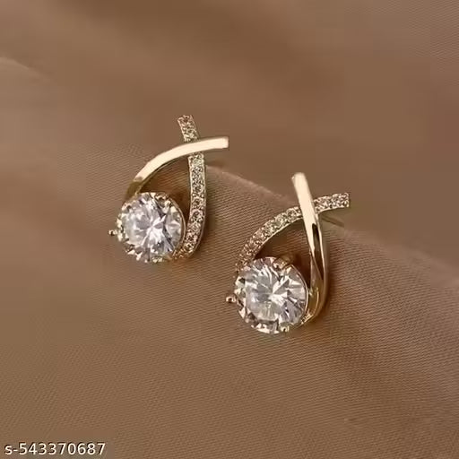 Estailo Perfects Cross Bling Minimal Earrings