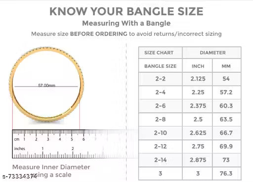 CUTE GOLD One Gram Gold Plated Plain Bangles for Women & Girls