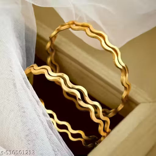 BRASS GOLD BANGLES 4 PIS SET IN PREMIUM QUALITY