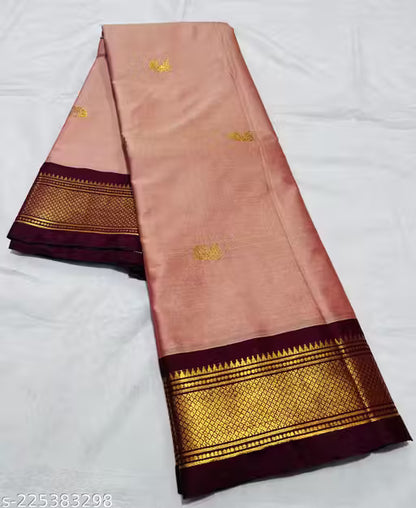 Paithani Cotton silk saree peacock butti latest Paithani saree