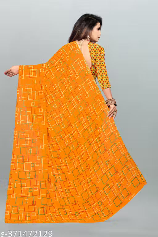Bollywood Style Floral Printed Saree For Women with Unstitch Blouse Piece
