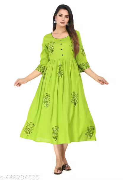 New Stylish Trendy Floral Print Kurta For Women