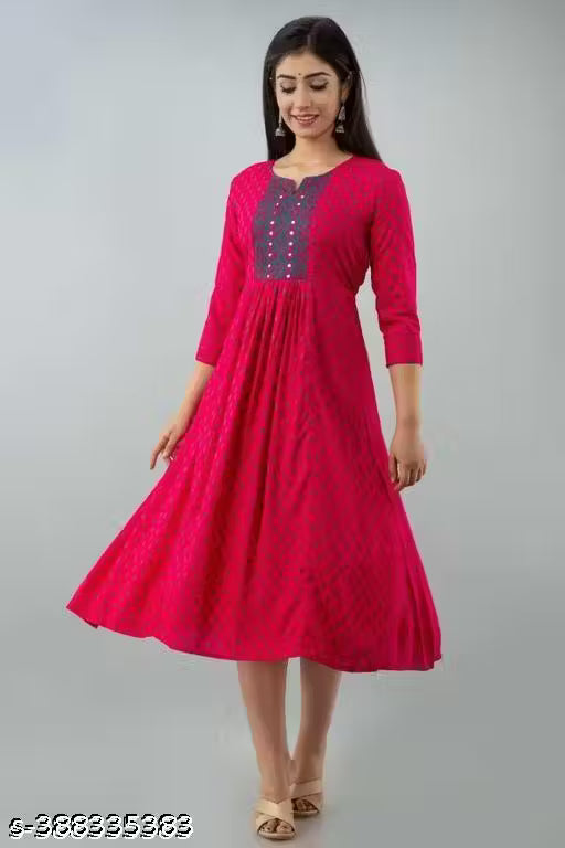New Trendy Printed And Embroidery Kurti