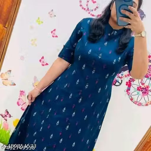 Women Printed Viscose Rayon Ethnic Dress&nbsp;