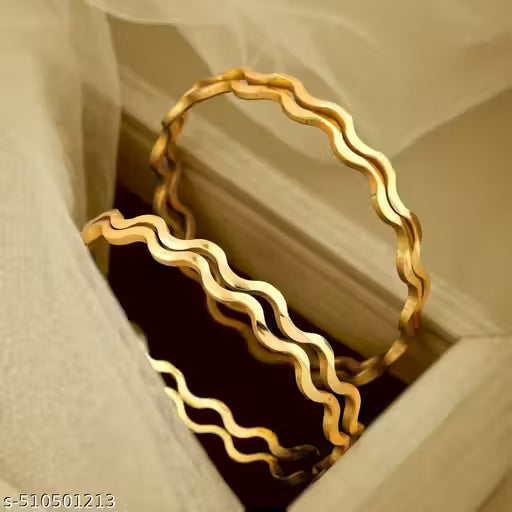 BRASS GOLD BANGLES 4 PIS SET IN PREMIUM QUALITY