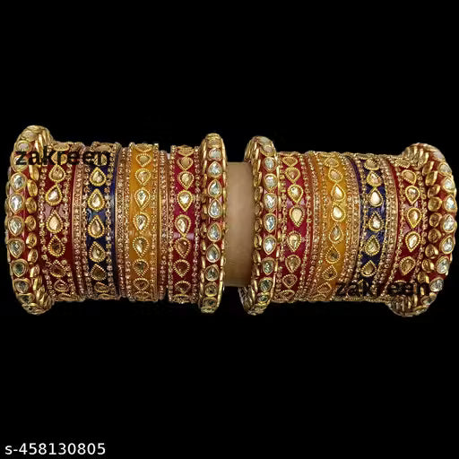 New Multi Color Golden Pear Figer Design Chura Set For Girls/Woman By Alimart