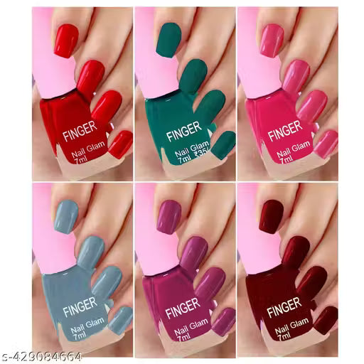 Finger nail polish 6 pcs combo