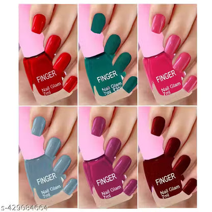 Finger nail polish 6 pcs combo
