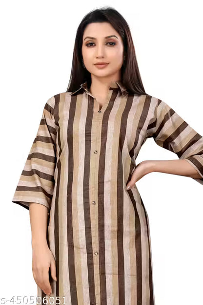 New Fancy Bollywood-Inspired Trendy Women's Cotton Straight Kurti