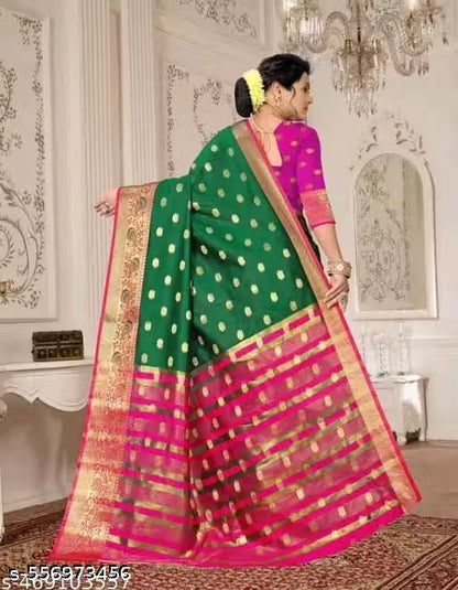 Veena Fashion Women's lichi Saree with Blouse Piece