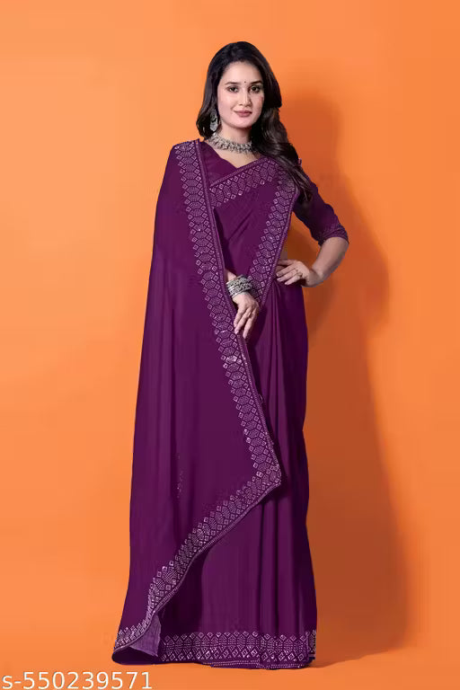 Festival Hotfix Georgette Saree