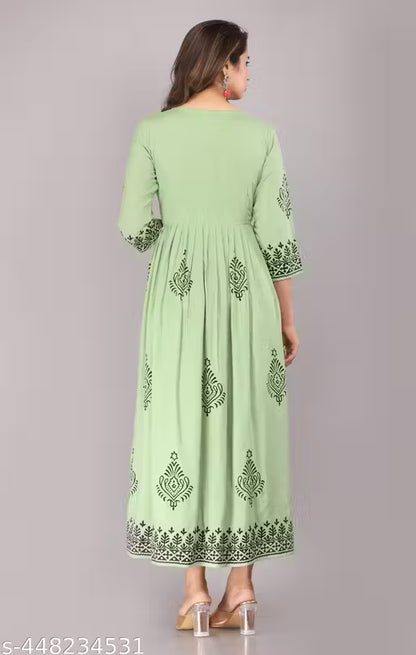 New Printed hand block kurti round nack and ethnic wear