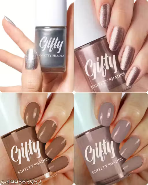 GIFTY Nail Polish Set| Long Stay, Quick Dry Nail Paint Combo (Pack of 4)