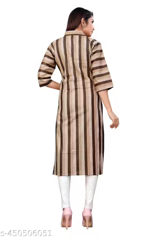 New Fancy Bollywood-Inspired Trendy Women's Cotton Straight Kurti