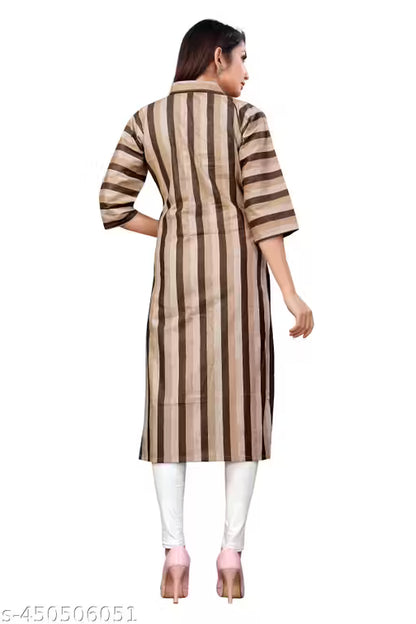New Fancy Bollywood-Inspired Trendy Women's Cotton Straight Kurti