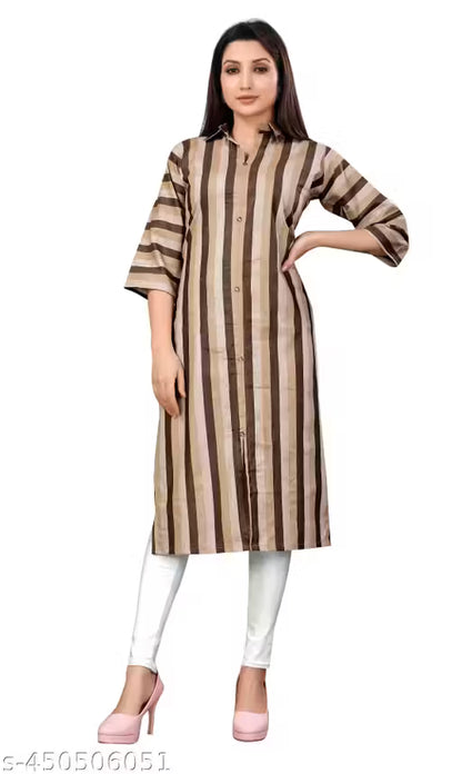 New Fancy Bollywood-Inspired Trendy Women's Cotton Straight Kurti