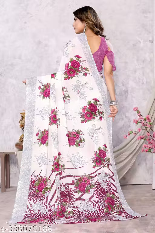 Best quality Georgette Saree with Blouse Material