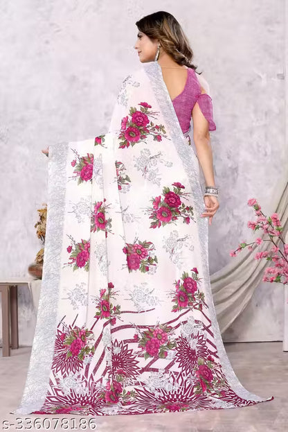 Best quality Georgette Saree with Blouse Material