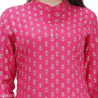 Trendy Petite Women Kurta Sets-Pink
