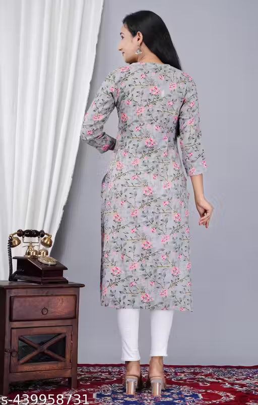 Women's Latest Design Printed Causal And Daily Use Kurti For Office