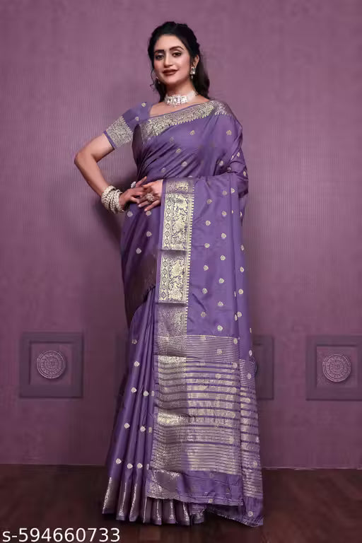 Premium Banarasi Super Silk Saree with Blouse