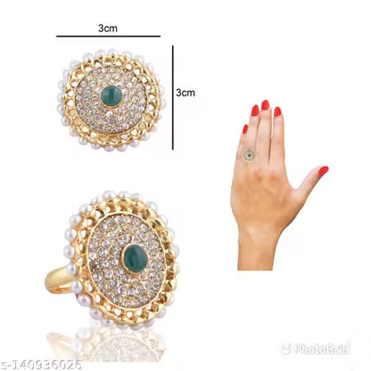 Rajputi Rajwadi Ring Combo for women & Girls (adjustable) Pack of 3