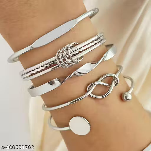 Birthday Gift For Sister Design Bracelet For Women Twisted Silver-Plated Light Luxury Opening Bangle