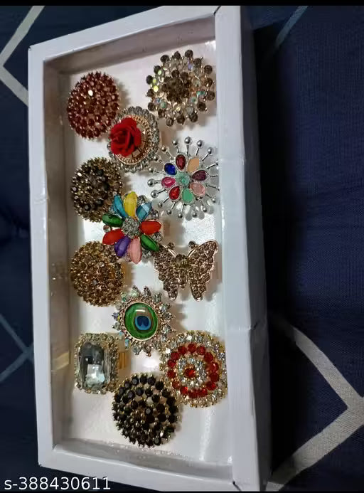 Fancy party wear women's rings combo pack of 12
