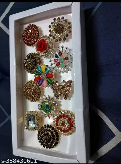 Fancy party wear women's rings combo pack of 12