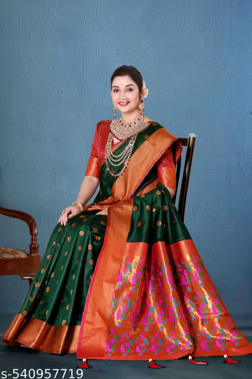 TRENDING PAITHANI RICH PALLU SILK SAREE WITH BLOUSE