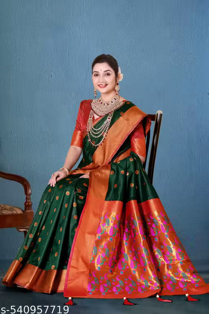 TRENDING PAITHANI RICH PALLU SILK SAREE WITH BLOUSE