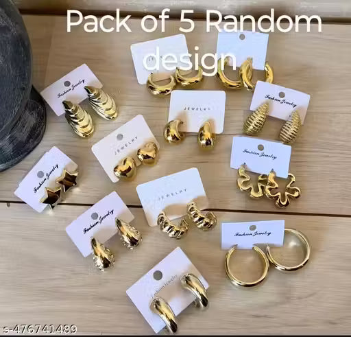 Pack of 5 Random design korean earrings