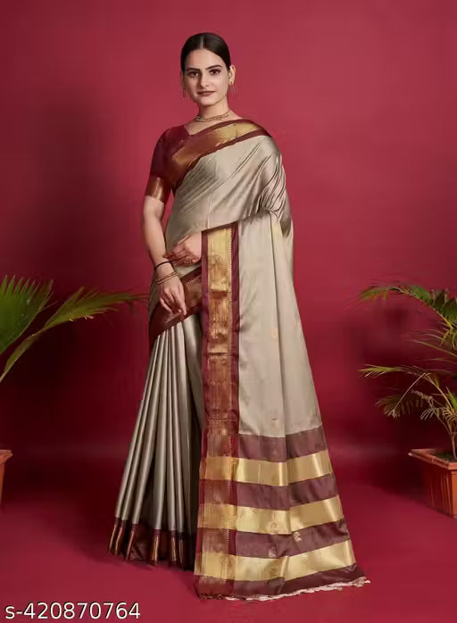 Traditional Design Paithani Sico Silk Saree with running blouse piece