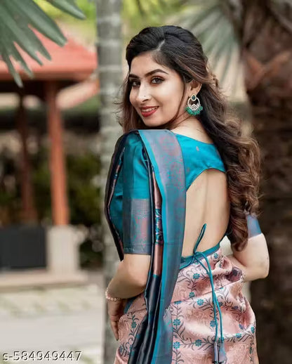 Multi-Coloured Banarasi Silk Saree with Blouse