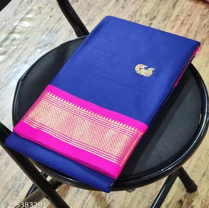 Paithani Cotton silk saree peacock butti latest Paithani saree