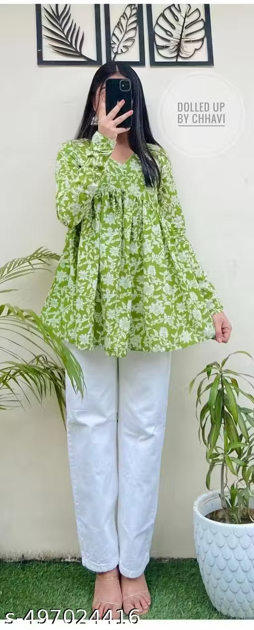 Women's rayon Jaipuri printed Kurti