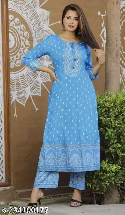 Womens Kurta with Dupatta and Bottomwear 3PICE SET