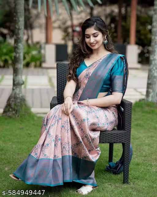 Multi-Coloured Banarasi Silk Saree with Blouse