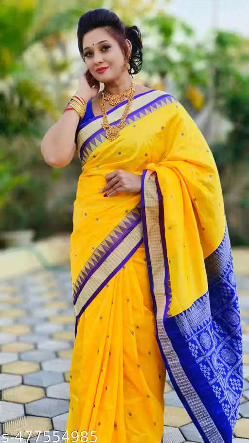 New Art Silk Saree with Bomkai Border