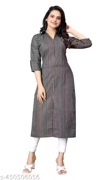 New Fancy Bollywood-Inspired Trendy Women's Cotton Straight Kurti