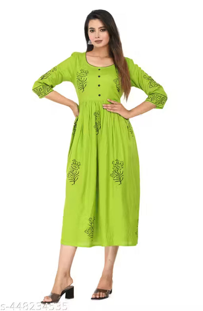 New Stylish Trendy Floral Print Kurta For Women