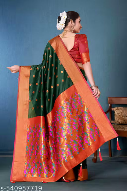 TRENDING PAITHANI RICH PALLU SILK SAREE WITH BLOUSE