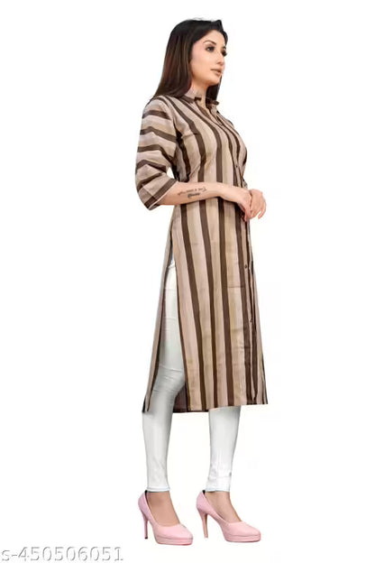 New Fancy Bollywood-Inspired Trendy Women's Cotton Straight Kurti