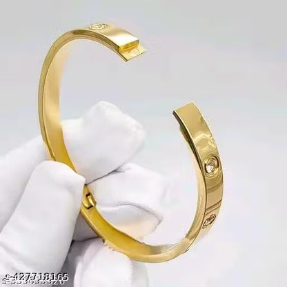 High Quality Stainless Steel Cubic Zirconia Crystal Stone Gold Bracelet For Wome