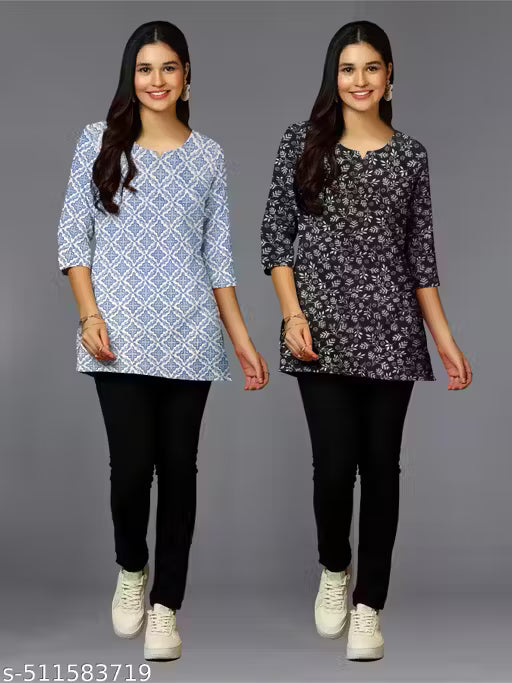 Women's Printed short Kurti combo For Women