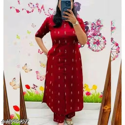 Women Printed Viscose Rayon Ethnic Dress