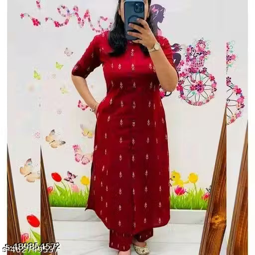 Women Printed Viscose Rayon Ethnic Dress