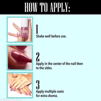 GIFTY Nail Polish Set| Long Stay, Quick Dry Nail Paint Combo (Pack of 4)