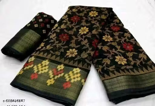 NavSarjan Brasso Cotton Saree with Blouse